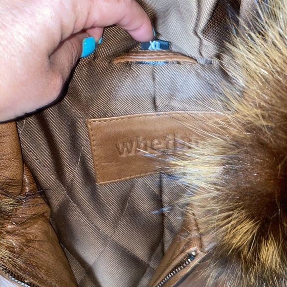 Whetblu brown leather jacket with hood - Picture 4 of 10
